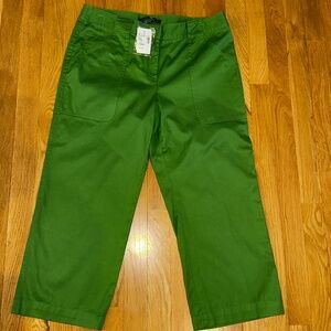 Saks Fifth Avenue Women's Cotton Green Capris ~ Sz 8 ~ NWT